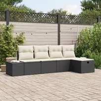Lauko baldų komplektas Sodo Sofų Rinkinys su pagalve 5 pcs poliratanas