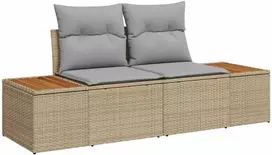 Sodo Sofų Rinkinys su pagalve 8 pcs Smėlio poliratanas
