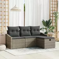 Lauko baldų komplektas Sofos komplektas su pagalve 4 pcs poliratanas