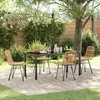 Lauko baldų komplektas Sodo valgomojo komplektas 5 pcs Ruda