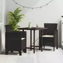 Sodo Kėdė su pagalve 2 pcs Ruda 53 x 49 x 85 cm Polipropilenas