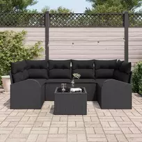 Sodo Sofų Rinkinys Juoda 55 x 55 x 37 cm poliratanas