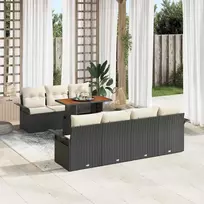 Sodo Sofų Rinkinys su pagalve 8 pcs Juoda ir kreminė