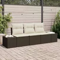 Lauko baldų komplektas Sofos komplektas su pagalve 3 pcs Ruda poliratanas