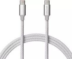 Entac kabelis USB-C - USB-C 1.5m 3A 60W nailonas sidabrinis