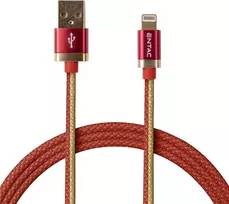 Entac kabelis USB-A - Lightning 1m 3A 15W nailonas raudonas