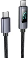 USB C laidas į USB C Hoco 3A 60W su ekranu 1 m X112 juodas