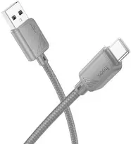 USB A į USB C laidas Hoco 3A 1 m X113 pilka