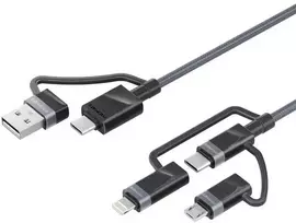„Promate PentaPower“ universalus laidas 6 viename USB-C(A) / micro / Lightning / 1,2 m