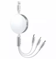 PROOVE USB laidas USB-A - USB-C + microUSB + Lightning 1,2 m, baltas (SB9453)