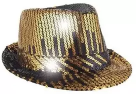 ESPA Fedora skrybėlė su blizgučiais, auksinė ir juoda