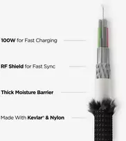 Kabelis įkroviklis Nomad Universal Cable for Apple Watch, carbide