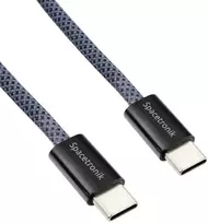 Kabelis USB-C PD100/240W Spacetronik 3m tamsiai mėlyna