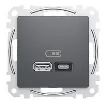 SCHNEIDERE USB įkrovimo lizdas Schneider Sedna Design SDD114404 A+C 45W PD juodas antracitas