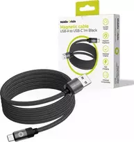 Mobile Origin Magnetinis patentuotas originalus kabelis USB-A į USB-C 1 m, juodas