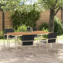 Sodo valgomojo komplektas 5 pcs Ruda Kietos akacijos mediena