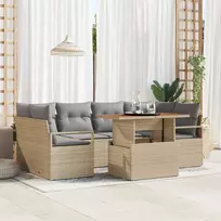 Sodo Sofų Rinkinys 7 pcs smėlio ir šviesiai pilkos spalvos