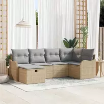 Sodo Sofų Rinkinys 6 pcs smėlio ir šviesiai pilkos spalvos