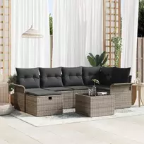 Lauko baldų komplektas Sodo Sofų Rinkinys su pagalve su saugykla 7 pcs Poli ratanas