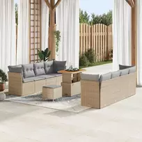 Sodo Sofų Rinkinys 11 pcs smėlio ir šviesiai pilkos spalvos
