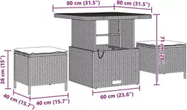 Lauko baldų komplektas Sodo Sofų Rinkinys su pagalve 8 pcs Pilka poliratanas