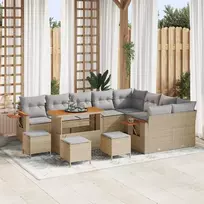 Sodo Sofų Rinkinys su pagalve 13 pcs Bežinė ir šviesiai pilka