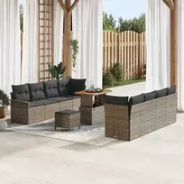 Sodo Sofų Rinkinys su pagalve su saugykla Pilka 90 x 55 x 71 cm