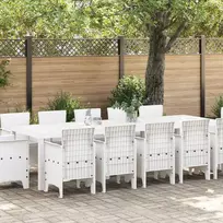 Sodo valgomojo komplektas 13 pcs Baltas ir šviesiai pilkas