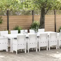 Sodo valgomojo komplektas su pagalve 13 pcs Balta
