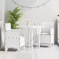 Sodo Kėdė su pagalve 2 pcs Balta 53 x 49 x 85 cm Polipropilenas