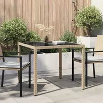 Sodo stalas Smėlio 90 x 90 x 75 cm poliratanas