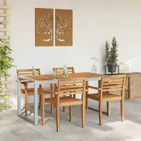 Sodo stalas Pilka 160 x 80 x 75 cm Kietos akacijos mediena