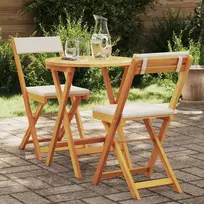 Lauko baldų komplektas Sodo valgomojo komplektas su pagalve 3 pcs Natūralus aliejus