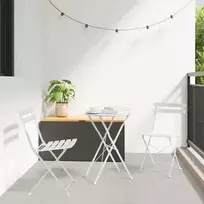 Sodo sulankstoma kėdė 2 pcs Balta 42 x 46 x 82cm metalas
