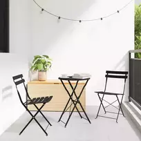 Sodo sulankstoma kėdė 2 pcs Antracitas 42 x 46 x 82cm metalas