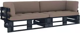 Lauko baldų komplektas Dvivietė sofa iš palečių su pagalvėlėmis, impregnuota pušis