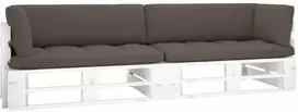 Lauko baldų komplektas Dvivietė sofa iš palečių su pagalvėlėmis, impregnuota pušis