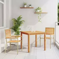 Lauko baldų komplektas Sodo valgomojo komplektas 3 pcs Smėlio Kietos akacijos mediena