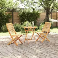 Lauko baldų komplektas Sulankstomas bistro rinkinys 3 pcs Ruda Kietos akacijos mediena