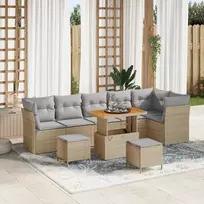 Sodo Sofų Rinkinys 9 pcs smėlio ir šviesiai pilkos spalvos