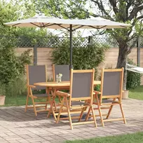 Lauko baldų komplektas Sodo valgomojo komplektas 5 pcs Antracitas