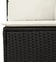 Lauko baldų komplektas Sodo Sofų Rinkinys su pagalve 13 pcs Juoda poliratanas