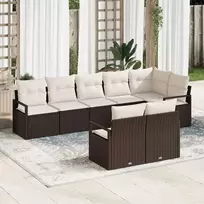 Lauko baldų komplektas Sofos komplektas 8 pcs Ruda poliratanas