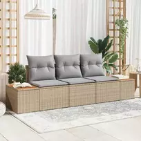 Sodo Sofų Rinkinys 3 pcs smėlio ir šviesiai pilkos spalvos