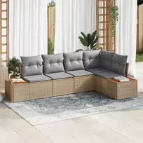 Sodo Sofų Rinkinys 5 pcs smėlio ir šviesiai pilkos spalvos