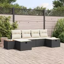 Sodo Sofų Rinkinys 6 pcs Juoda 55 x 62 x 69 cm Poli ratanas