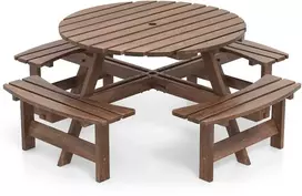 Lauko baldų komplektas Promotions Pikniko stalo komplektas, 179x179x70 cm, Geltona