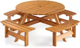 Lauko baldų komplektas Promotions Piknikų stalo komplektas, 179x179x70 cm, Geltonas
