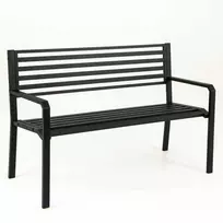 Promotions Lauko metalinė parkų suoliukas, 127x55.9x82.6 cm, juodas