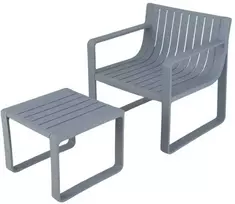 Promotions Sodo baldų komplektas, kėdė 60x64x70 cm, stalas 46x46x37 cm, pilka
